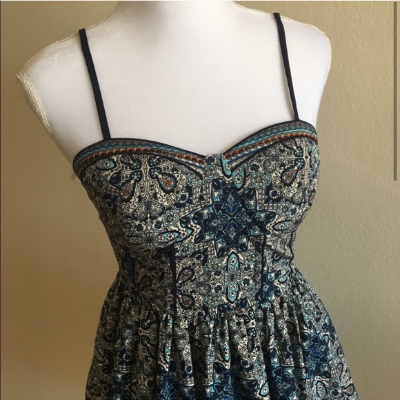 New Turquoise Bohemian Dress - Picture 2 of 6